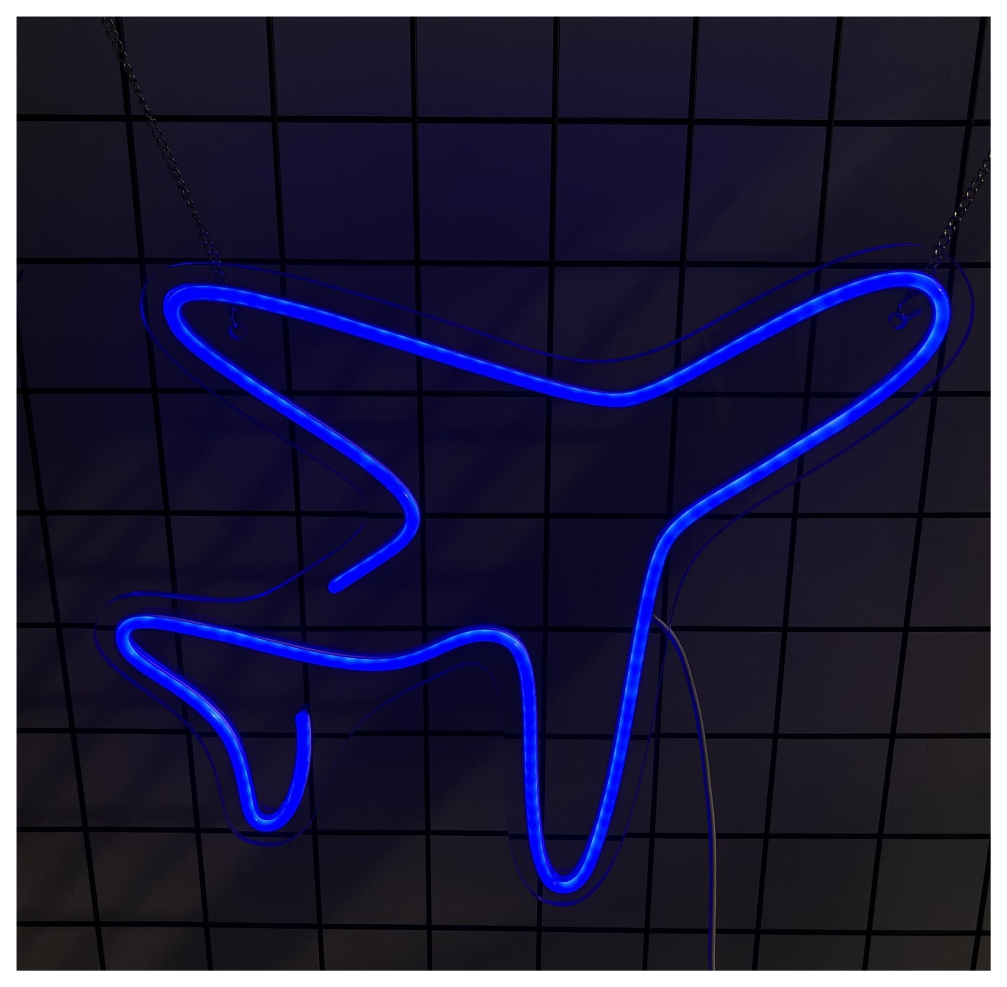 Rongch Style F Hanging Art Signs Plane Neon Sign Office Gameroom Bedroom Bar Livingroom Birthday Party Wall Decoration 16.54X15.75in/42X40cm