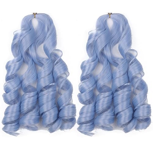 Miniatura 125 de Cabello rizado francés trenzado de 20 pulgadas, color 4, cabello rizado preestirado, 8 paquetes de trenzas de ganchillo para trenzas de caja