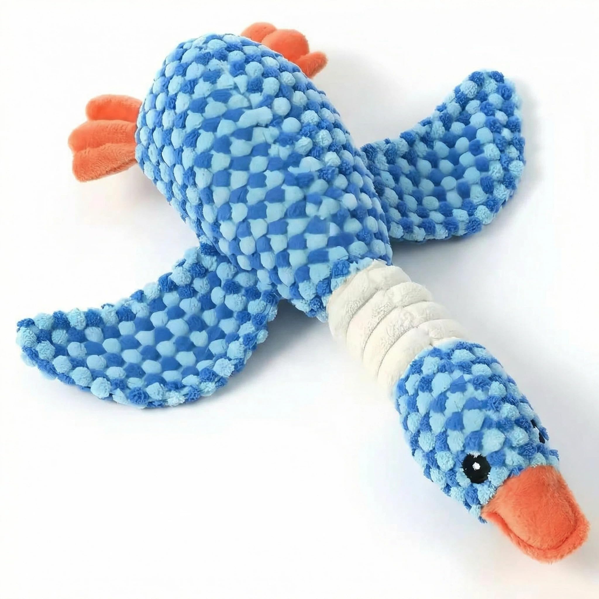 Satiskid Blue Duck Plush Toy, Squeaky Toy for Dogs, Duck Squeaky Dog Toys, Tug Toy for Puppy, Plush Chew Toys for Small Medium Large Dogs (blue)