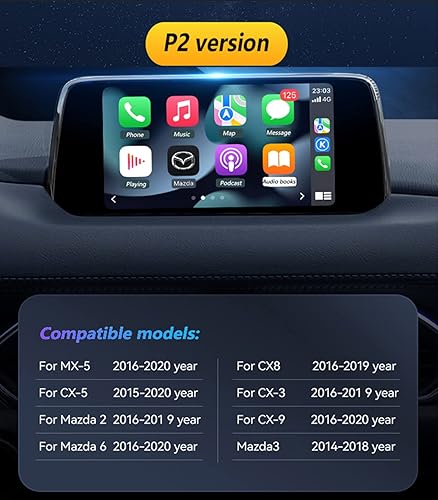 Miniatura 2 de TK78-66-9U0C Adaptador Carplay con cable Kit de reequipamiento para Mazda 2 3 6 CX3 CX5 CX9 MX5 Carplay y Android Auto Módulo de interfaz USB para