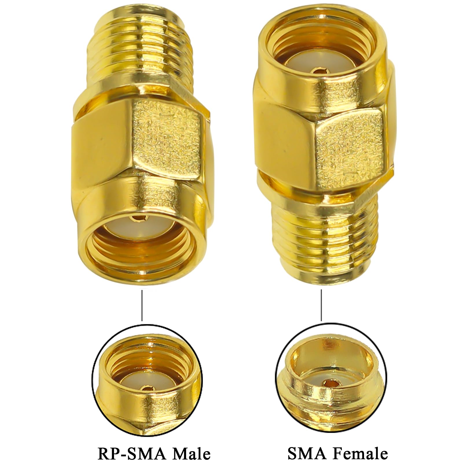 TUOLNK Adapter koncentryczny RPSMA męski na SMA żeński - 4 sztuki