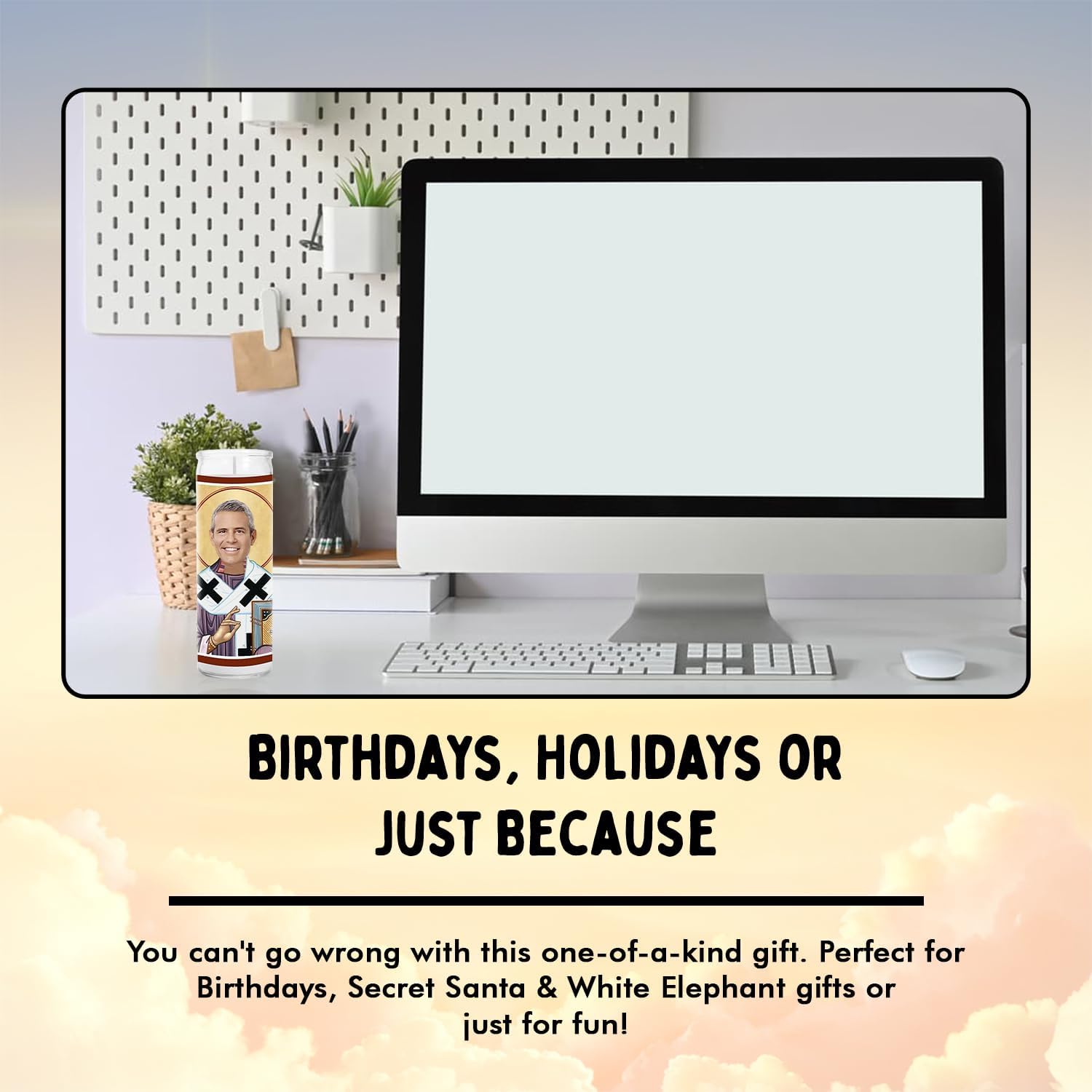 Andy Celebrity Glass Jar Candle – Unscented Handmade Soy Wax Votive Candle – Unique Gift for Reality TV Show Lovers – Home Decor Collectible for Living Room & Office – 8 Inch