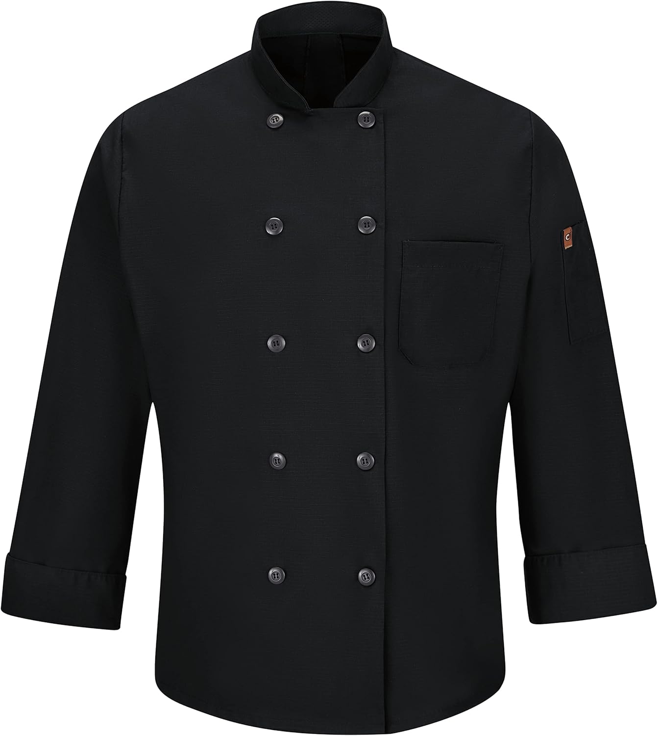 Red Kap Men's Long Sleeve Ten Button Chef Coat with Mimix and Oilblok
