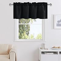 Vista 54 de DWCN Cenefa burdeos para ventanas, cenefa de cocina, cenefa de cortina de Navidad, cortinas de ventana de sótano, 1 panel, 42 x 18 pulgadas