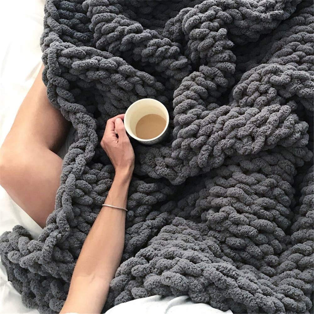 Chunky Knit Blanket Chenille Big Blanket Yarn Chunky Knit Throw