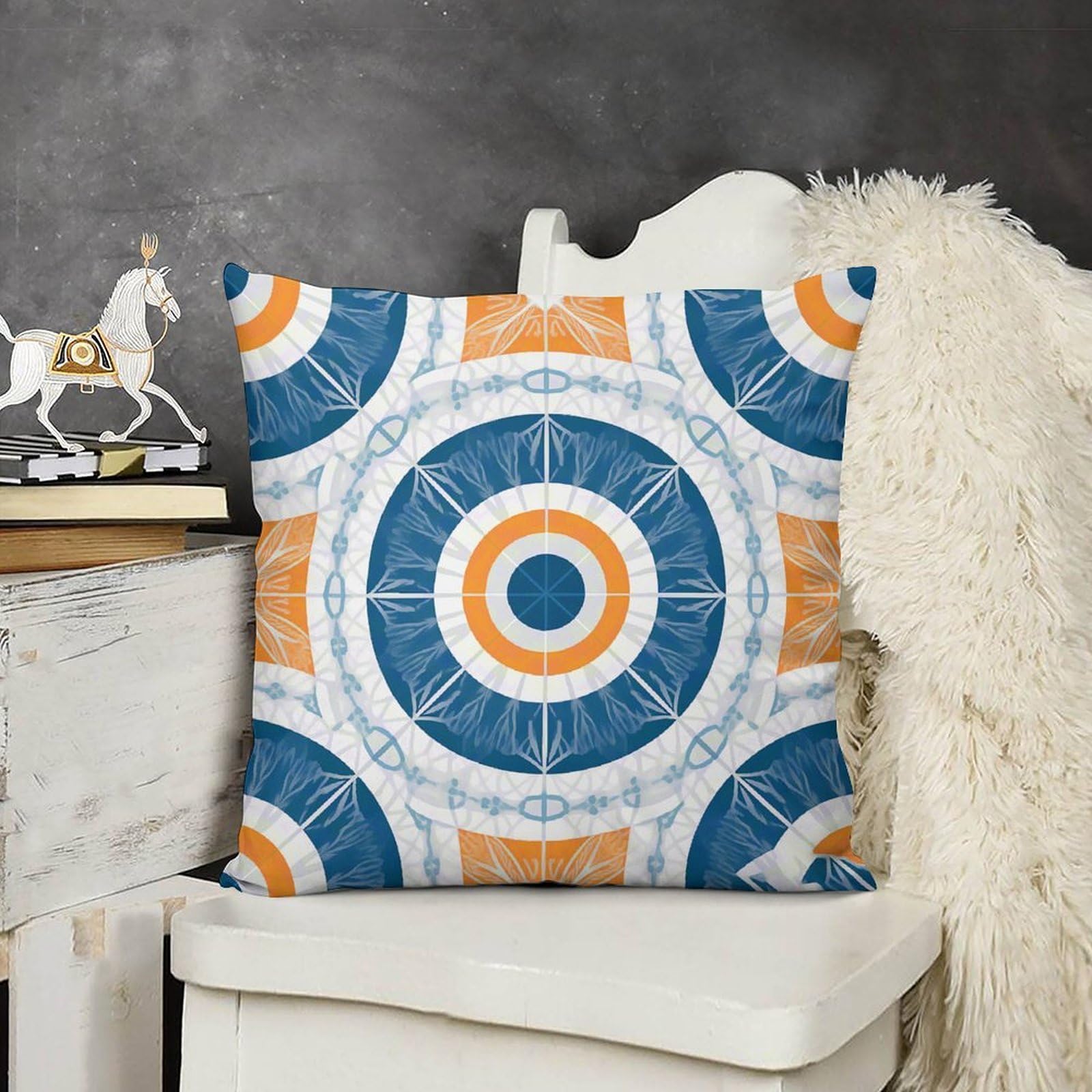FodPand Boho Farmhouse Art Deco Sunset Pillow Covers with Hidden Zipper 24x24 Soft Plush Cushion Cover Decorative Throw Pillow Cases for Couch Bed Sofa Living Room Indoor Outdoor Home Decor
