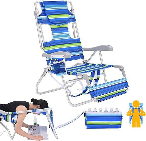 Mochila plegable de alta resistencia para adultos con agujero en la cara  Coloque plana, 5 posiciones reclinables  Bolsa térmica aislada extraíble