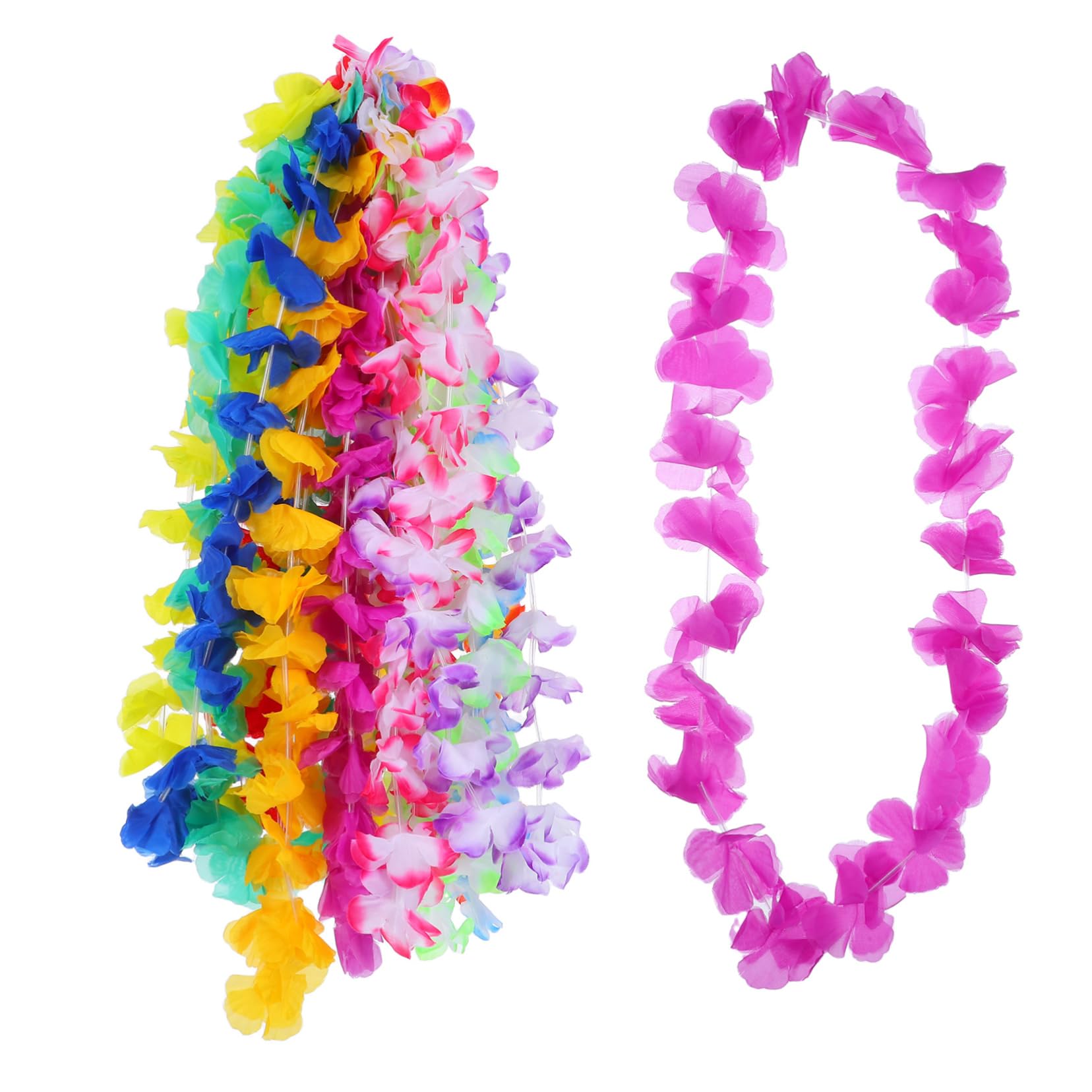 Zerodeko 50pezzi Collane Hawaiane Design Floreale Accessori Leggeri e Comodi Per Feste Tema Eventi in Spiaggia e Decorazioni Tropicali Realizzati in Durevole