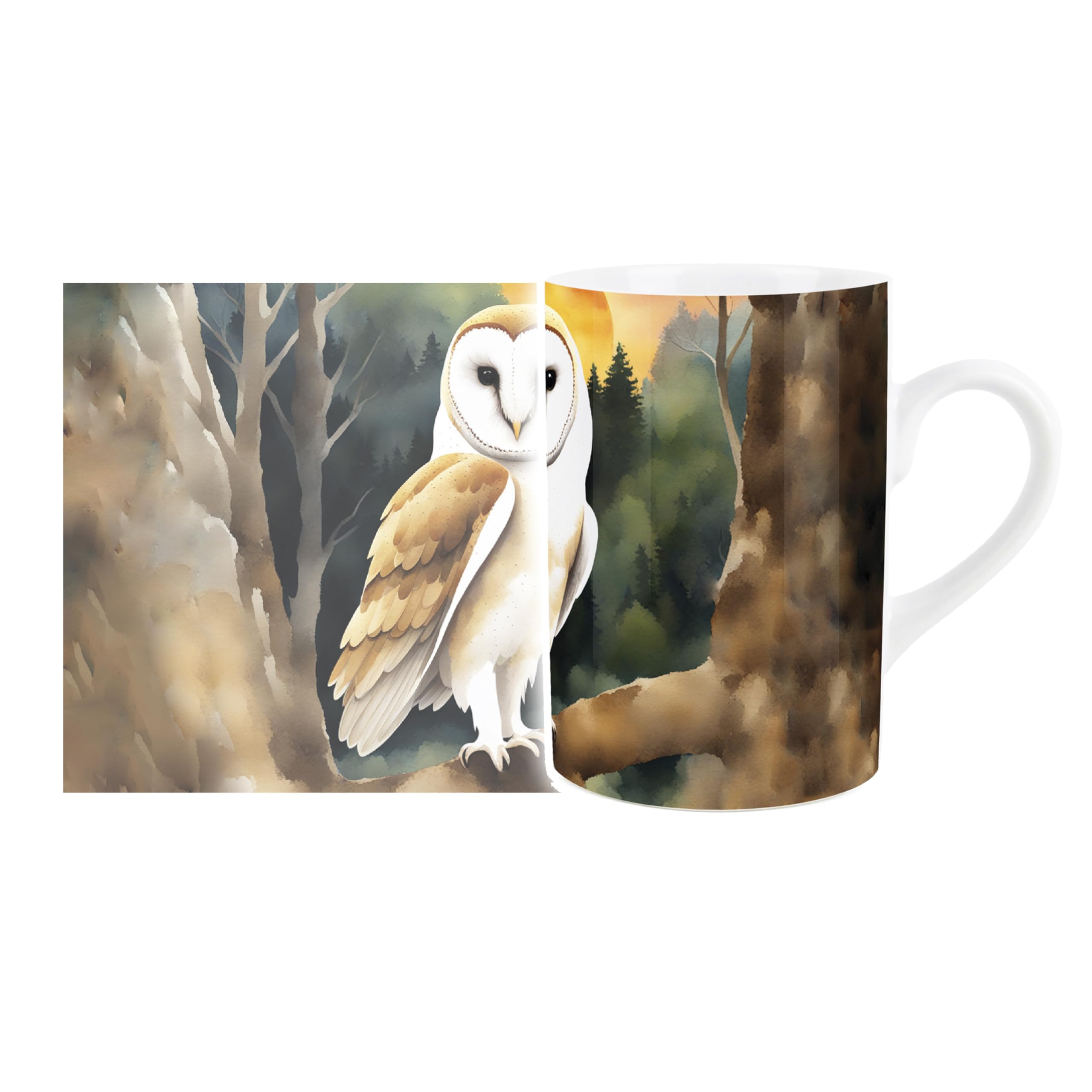Purely Home Owl British Wildlife Mug - Countryside Animals/Birds Artwork - Tea Coffee Hot Drinks Ceramic Mug Gift/Present