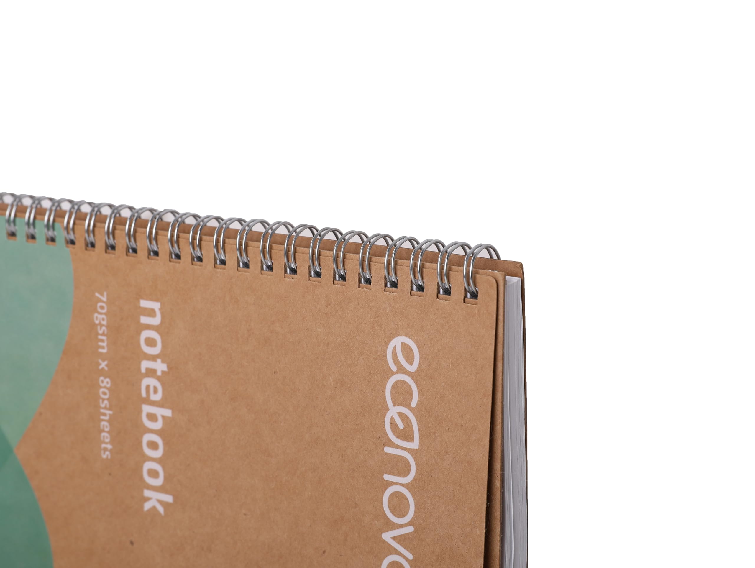 Carnet de notes à spirales Econovo A4 / 100% papier recyclé avec encre de soja / 80 feuilles lignées / 1 pièce marron/couverture kraft/pour le bureau et l'école/bloc-notes d'écriture agenda carn