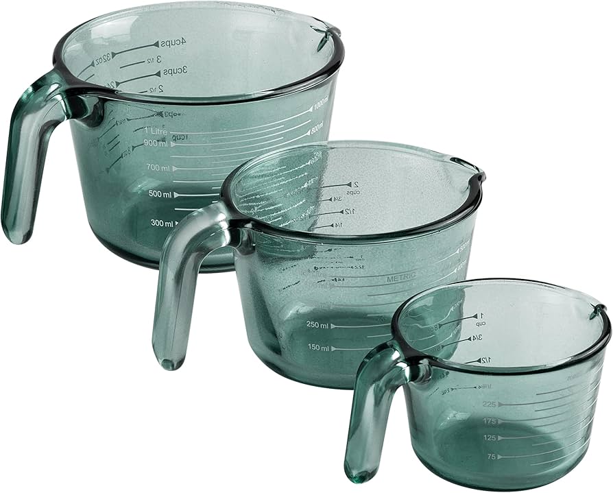 COOK WITH COLOR Glass Measuring Cups - Ideal for Cooking and Baking, Green