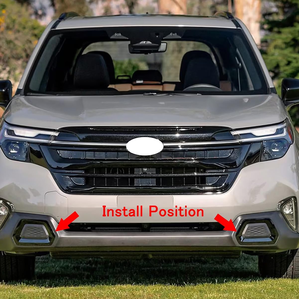 Beautost Fit for Subaru New Forester 2025 2026 Front Bumper Corner Guard Cover Trims (Chrome)