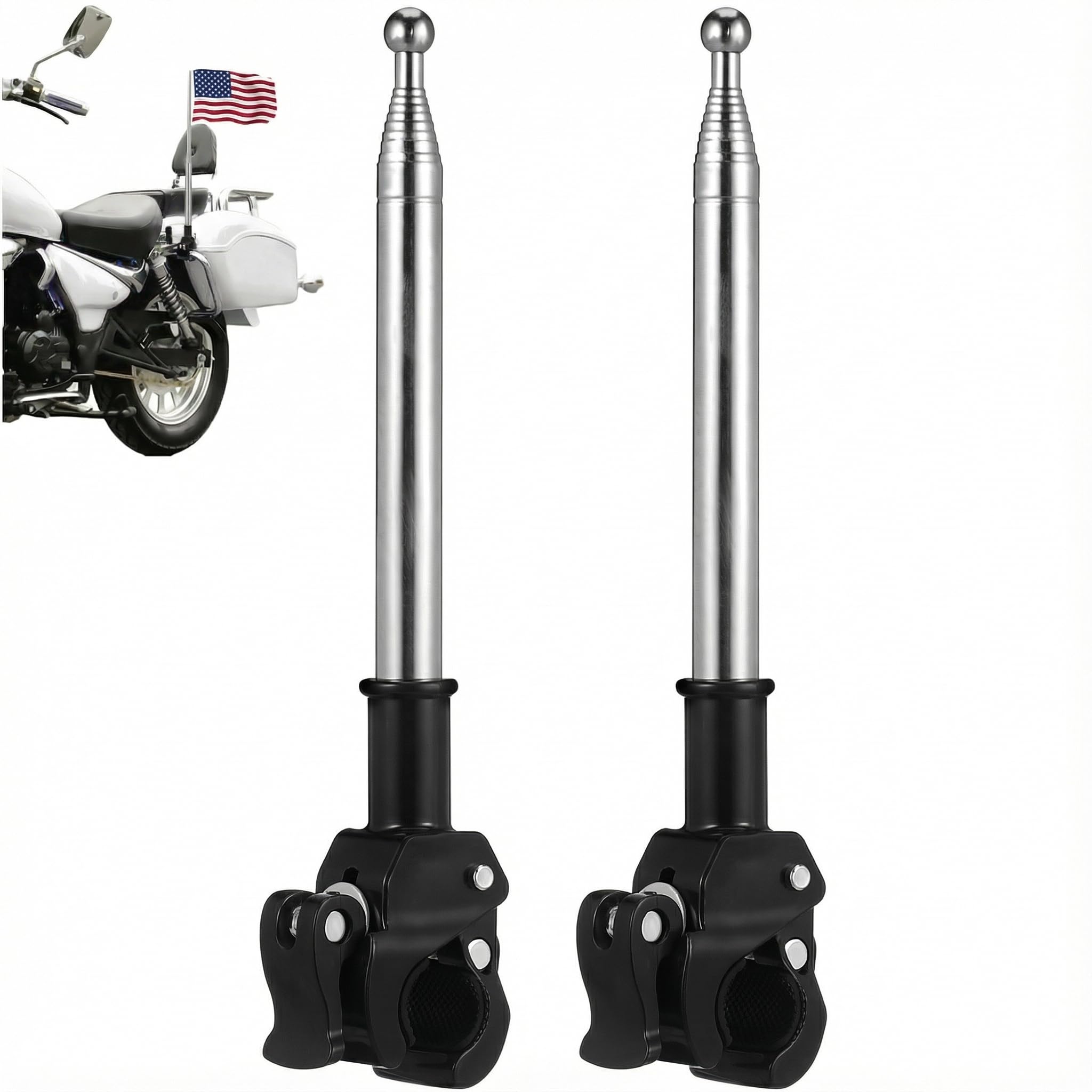 2pcs Flagpoles Handlebar Mounting Stand Flag Pole Holder Motorcycle Bicycle Supplies-picture-32