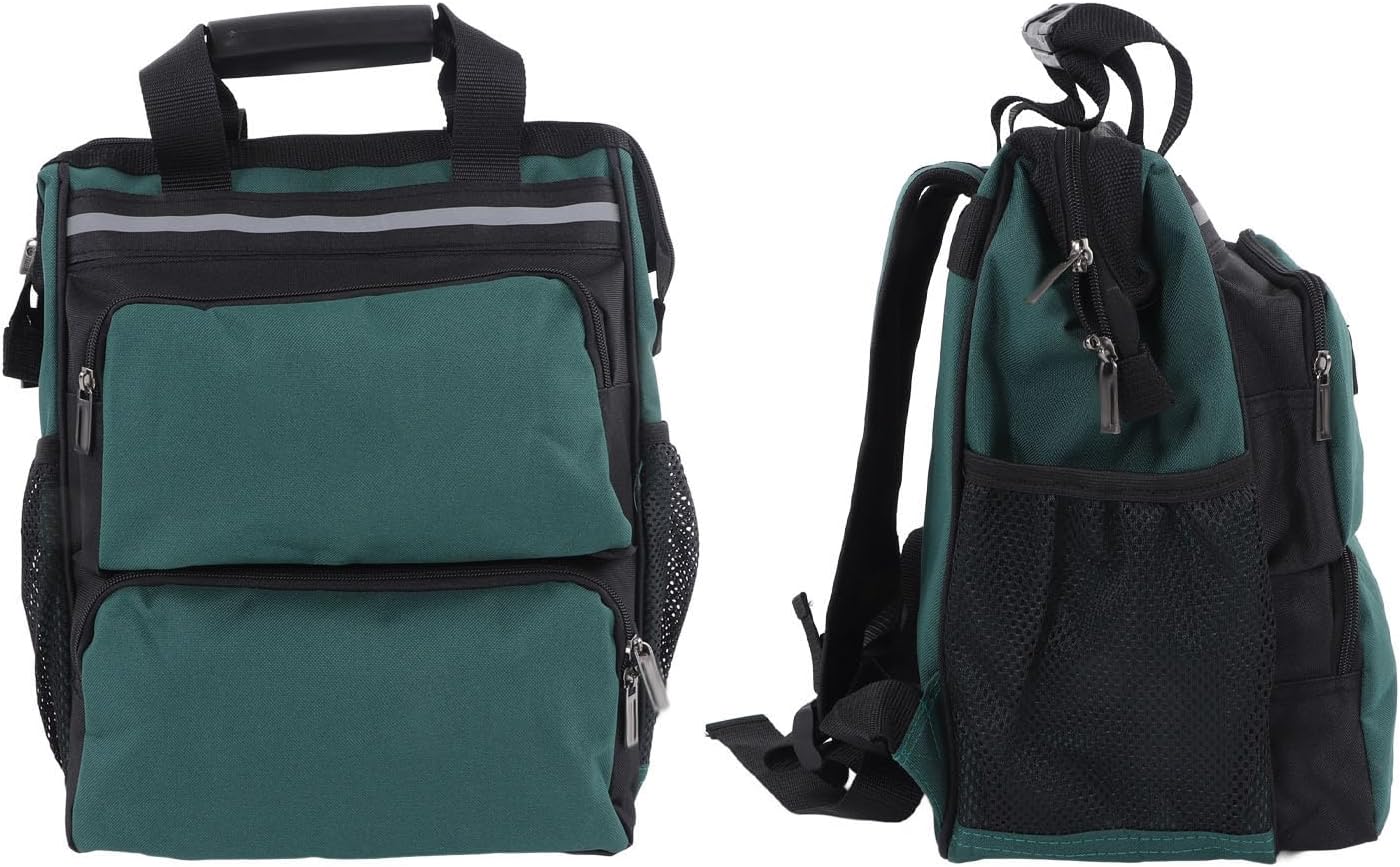 Fafeicy Tool Bag Backpack for Electrician Multi Compartment Handheld Bag Large Capacity Storage Pouch (40cm / 15.7in Height)