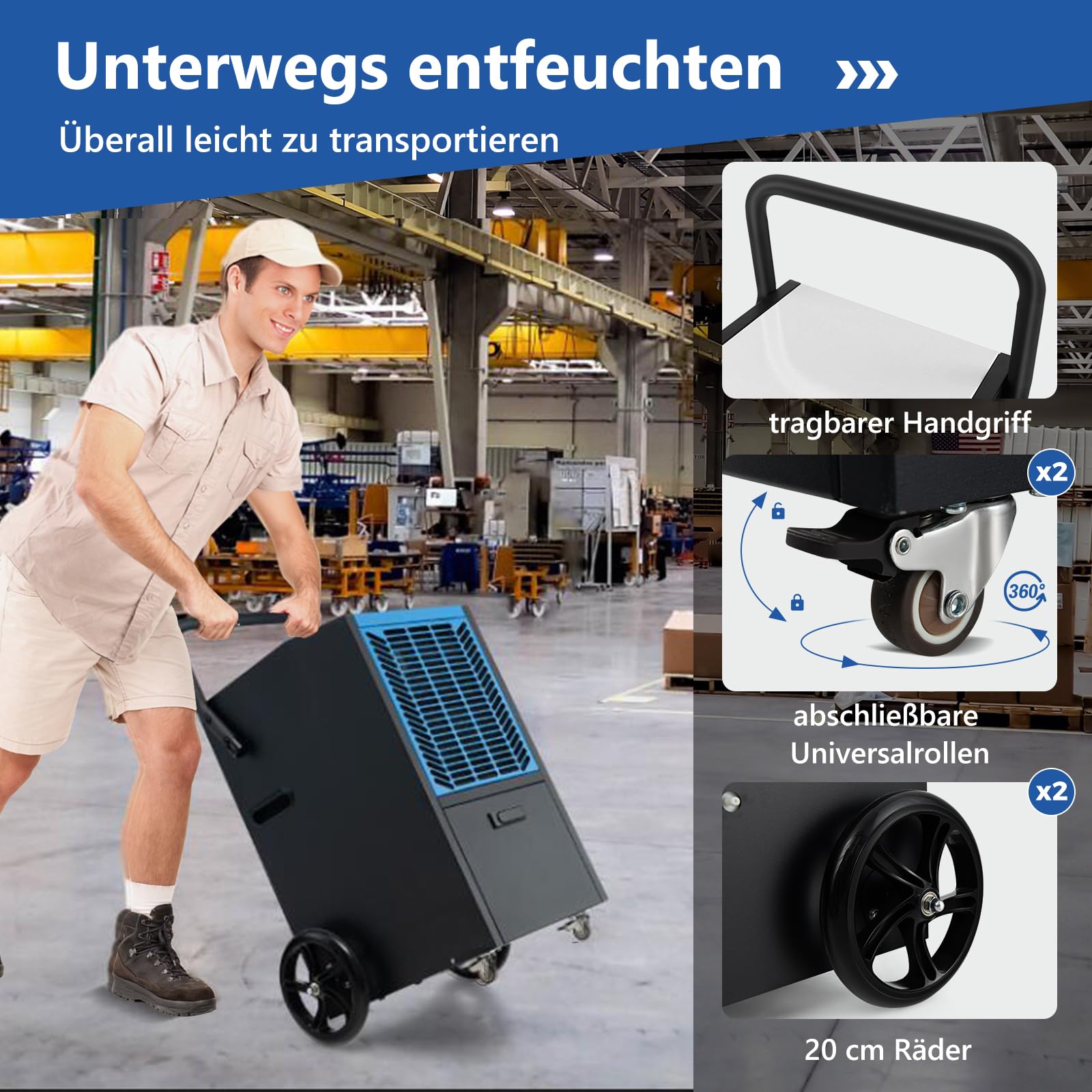 TEICO Gewerbe Luftentfeuchter 55L Entfeuchter