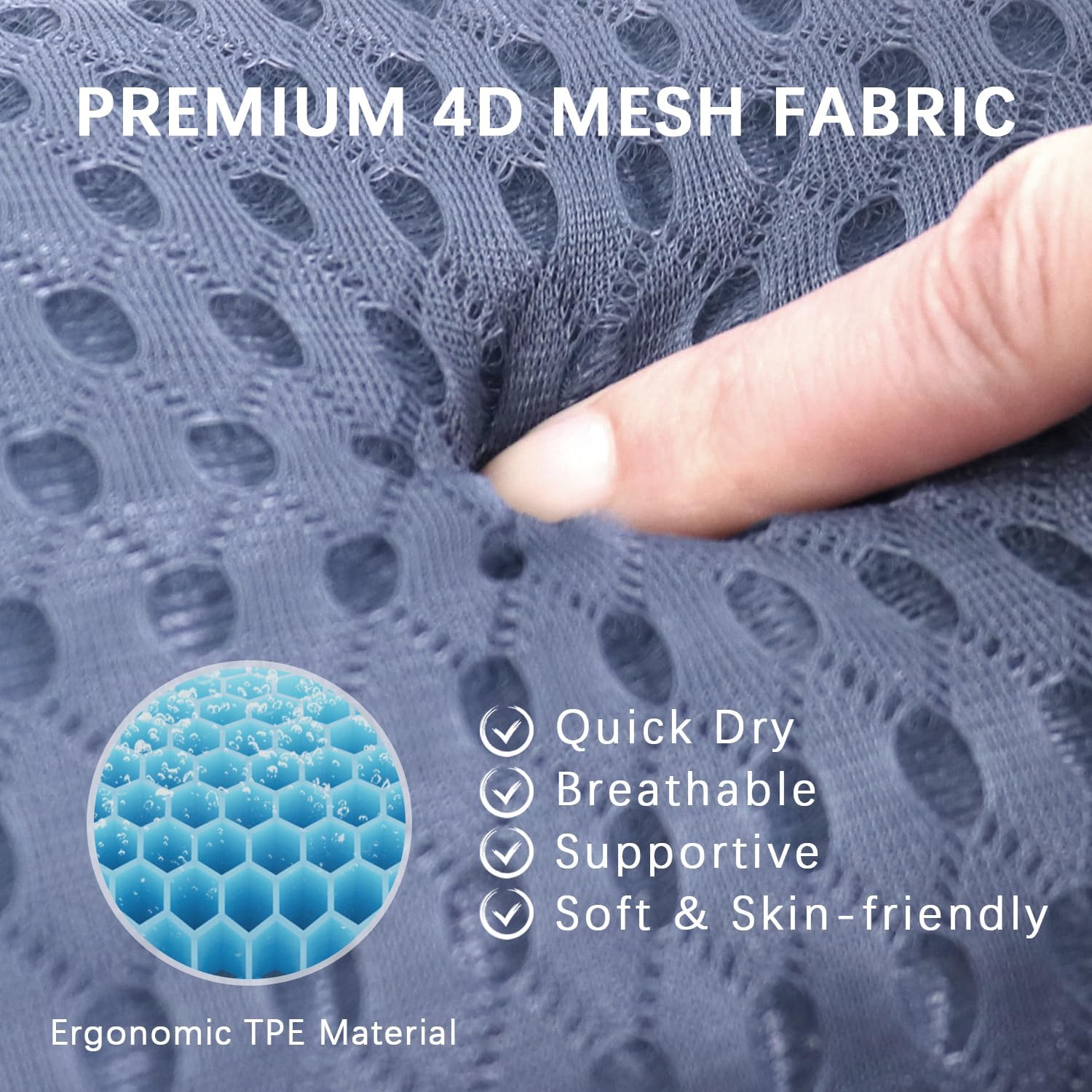 Spa Cushion for Tub,Bath Pillow Luxury Bathtub Pillow，Bath Tub Pillow Headrest with Soft 4D Mesh Fabric and Non-Slip Suction Cups+4 Strong Suction Cups, Great Spa Gifts Bathtub Accessories