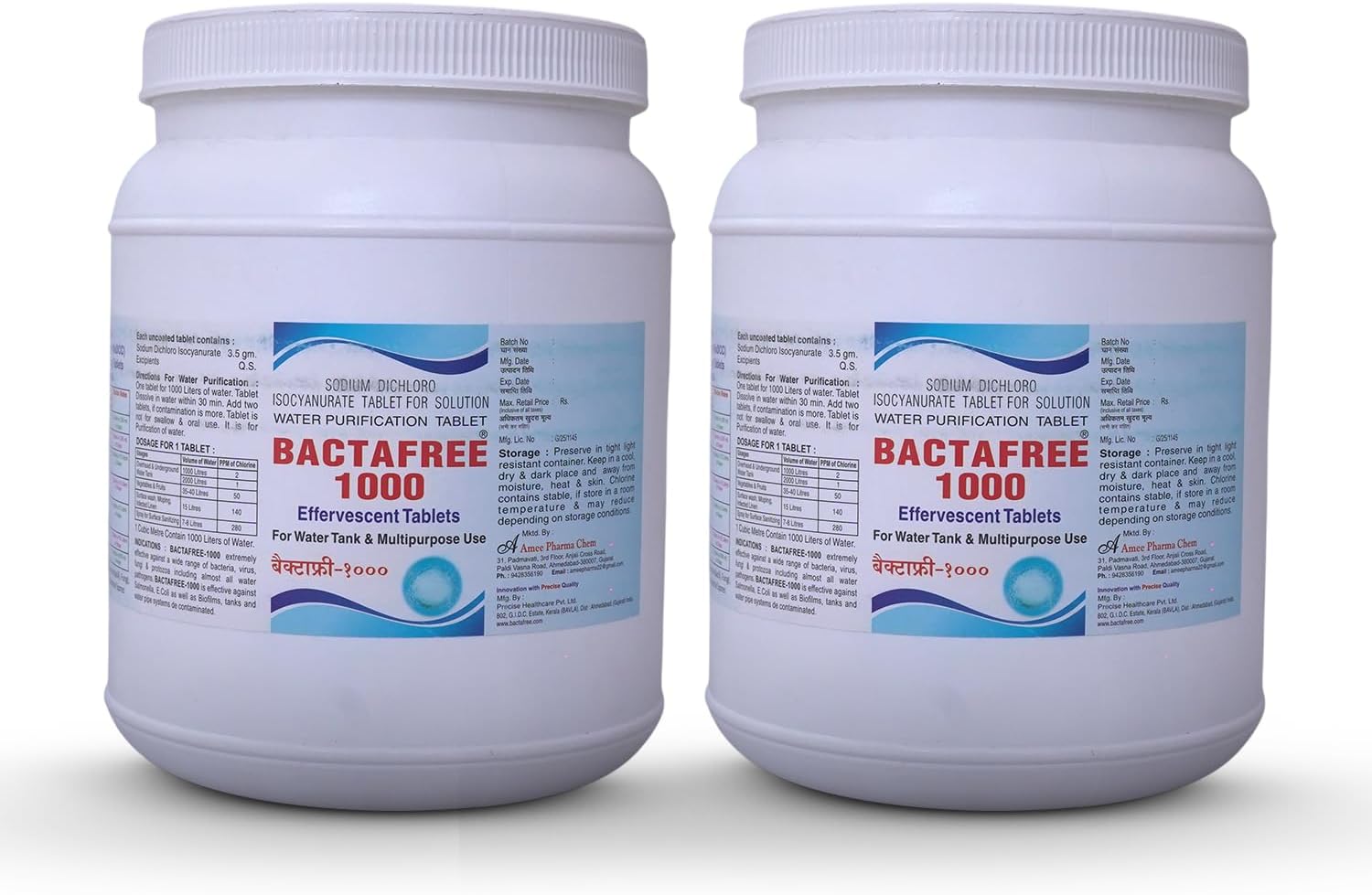 1000 Tab for Water Tank | Purifies 1000 Litres per Tablet, 150 Tablets – Effervescent Disinfectant for Overhead & Underground Water Cleaning (Pack of 2)