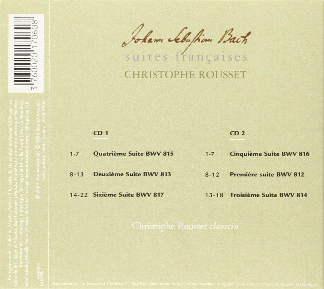 Bach: Suites francaises