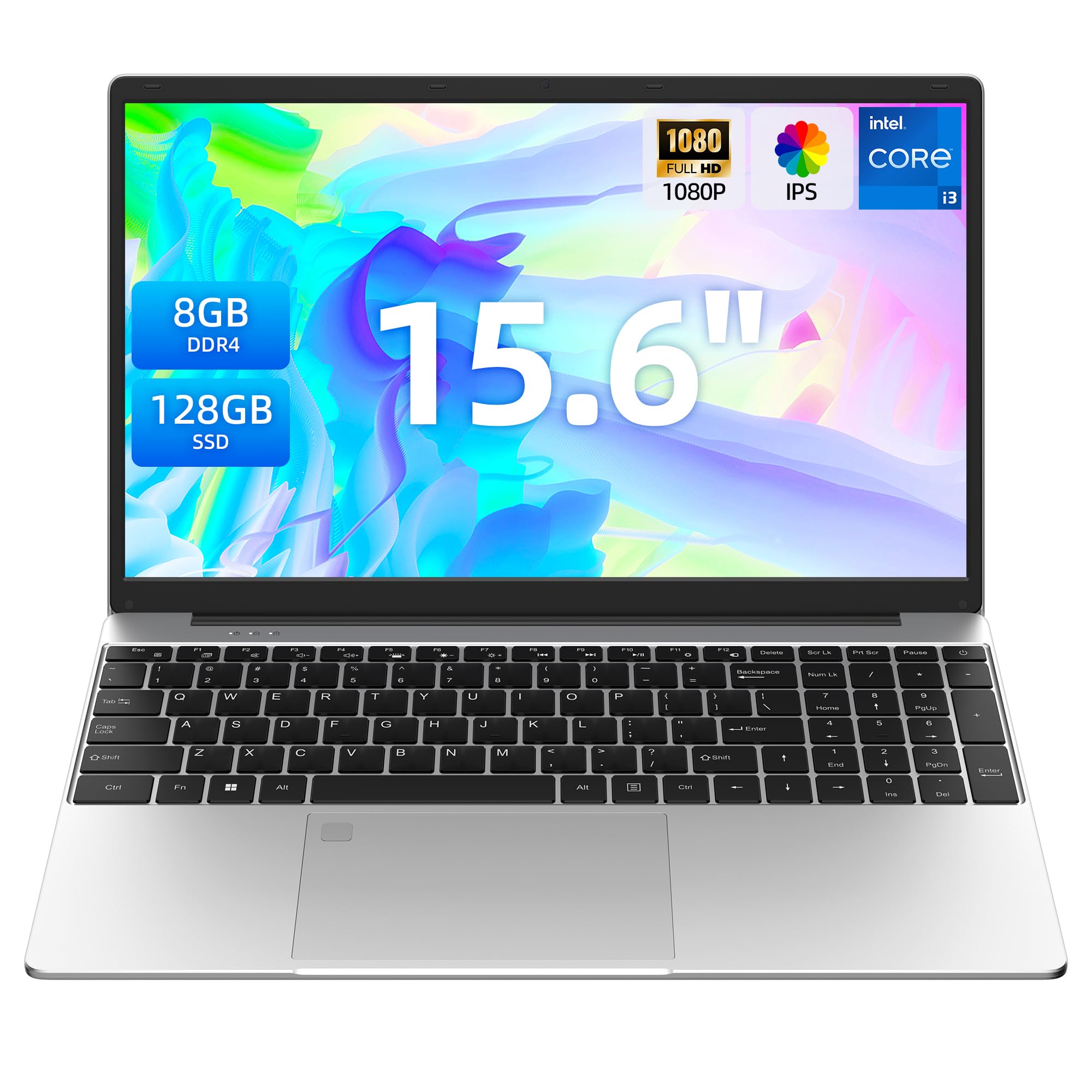 Aurant 15.6 Inch Laptop Core i3, 8GB DDR4, 128GB SSD, Backlit Keyboard