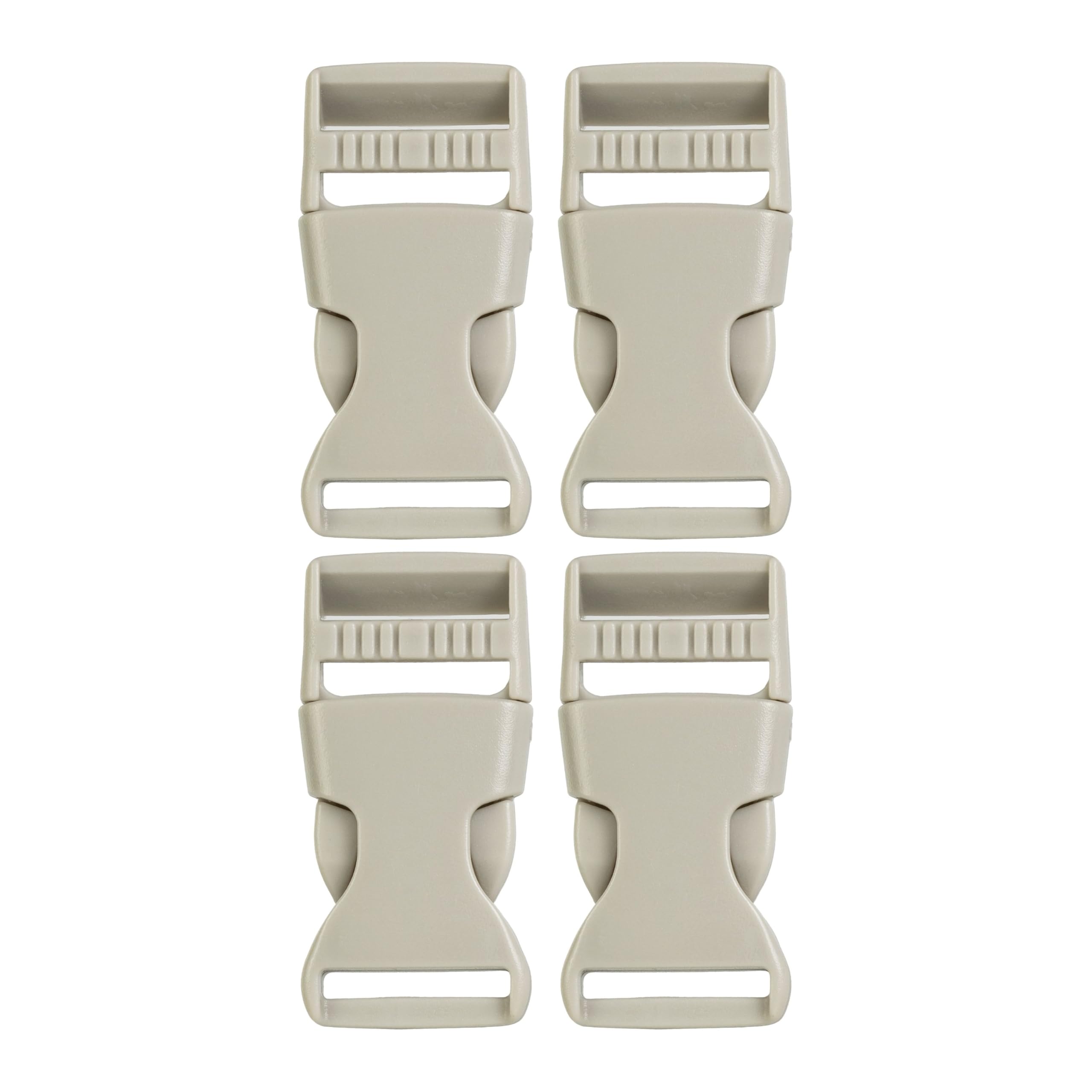 Your Day Mate Side release Buckle, 25 mm, 4 pieces, grey, plastic, push-in buckle click fastener, replacement buckle, fastener repair, backpack strap clip, clipper strap, webbing plastic closing