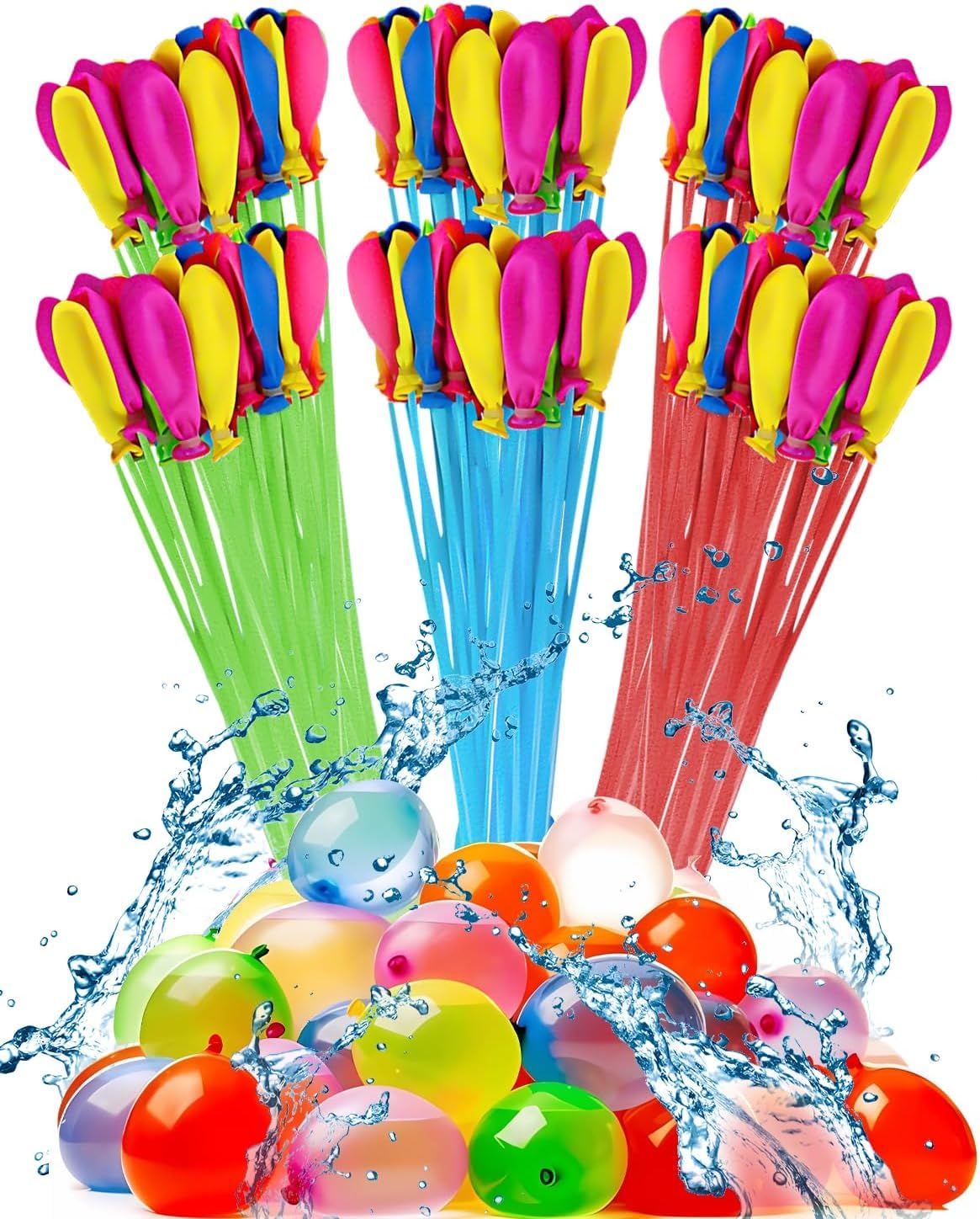 HW CASA 222 Pezzi Palloncini d'Acqua – 60s Autosigillanti, 100% Lattice, Multicolore, per Giochi Bambini, Spiaggia, Piscina