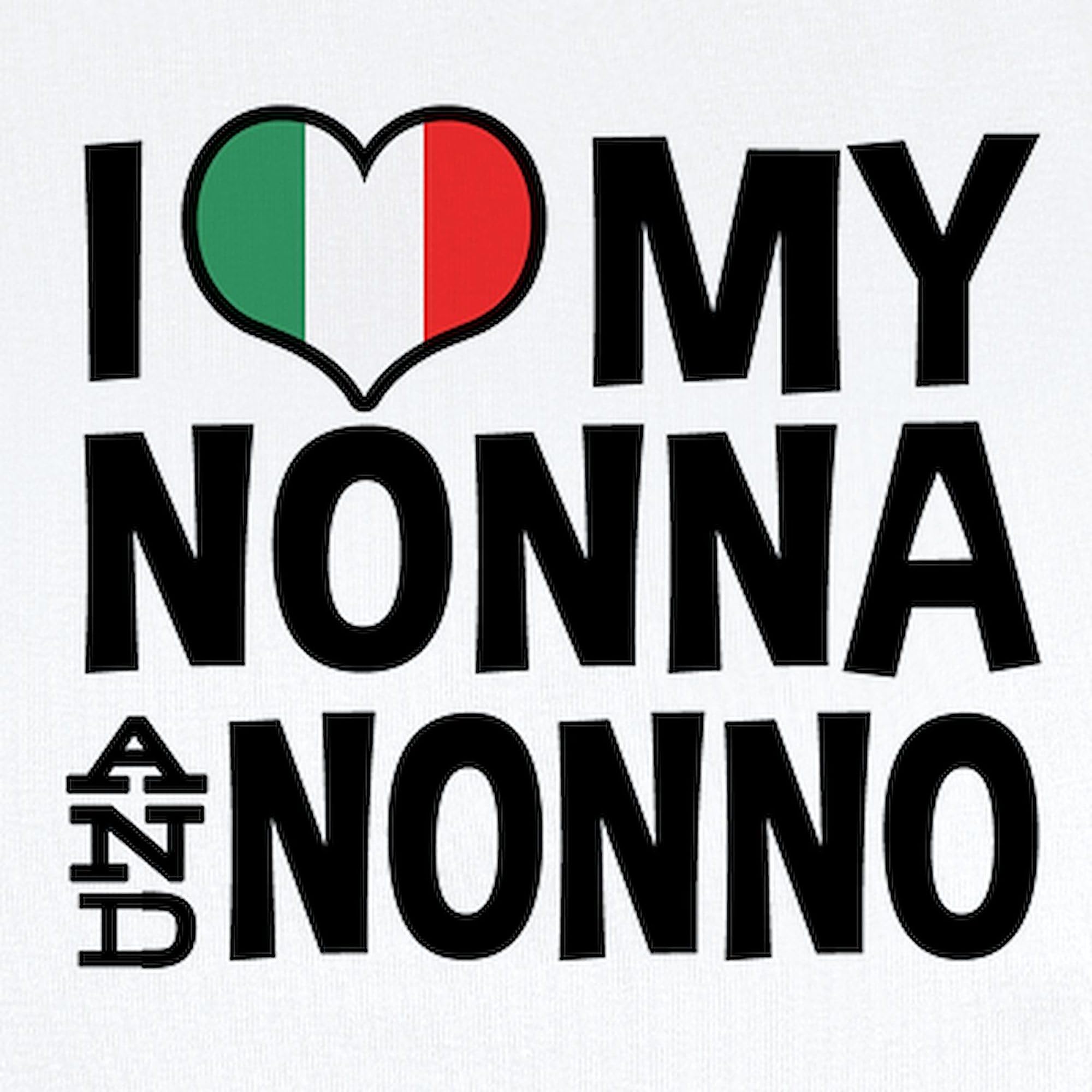 CafePress I Love My Nonna and Nonno Infant Bodysuit Cute Infant Bodysuit Baby Romper Cloud White