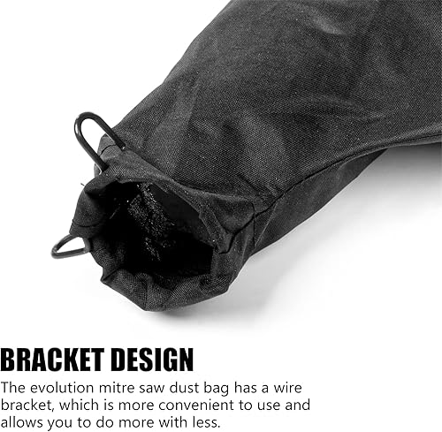 Miniatura 5 de Bolsa de polvo para sierra ingletadora modelo 255, bolsas colectoras de polvo negras con soporte ajustable con cremallera