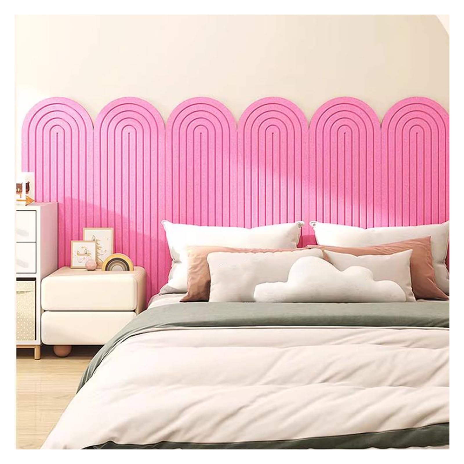 Acolchado de pared de fieltro gris panel anticolisión autoadhesivo para cuarto de juegos 1