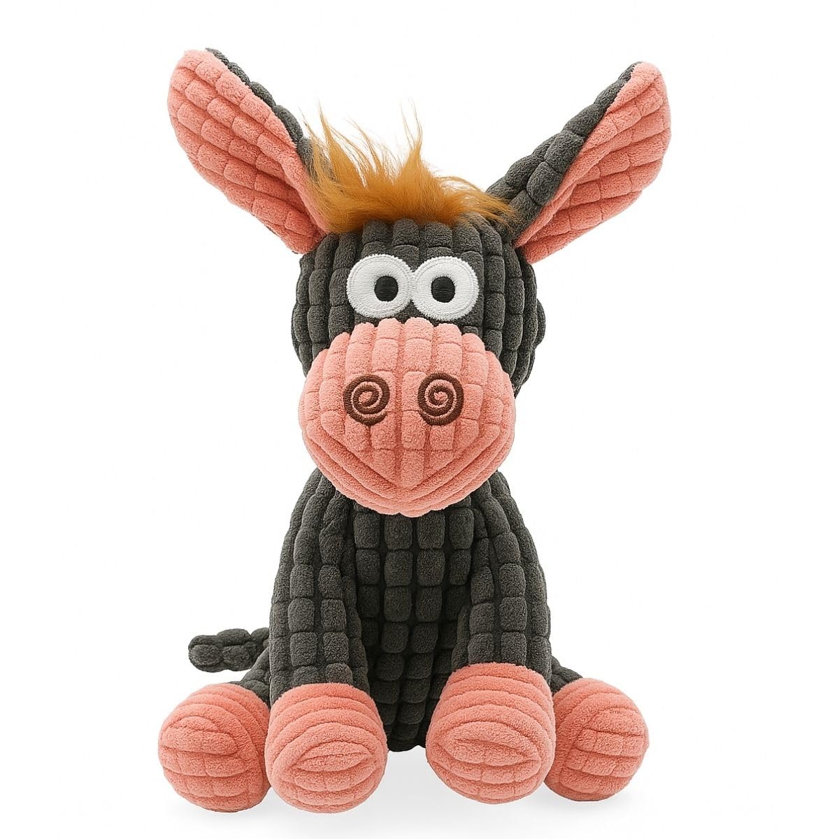 Burrico de Pelúcia e Corda Burro Brinquedo Pet (BURRICO CINZA)