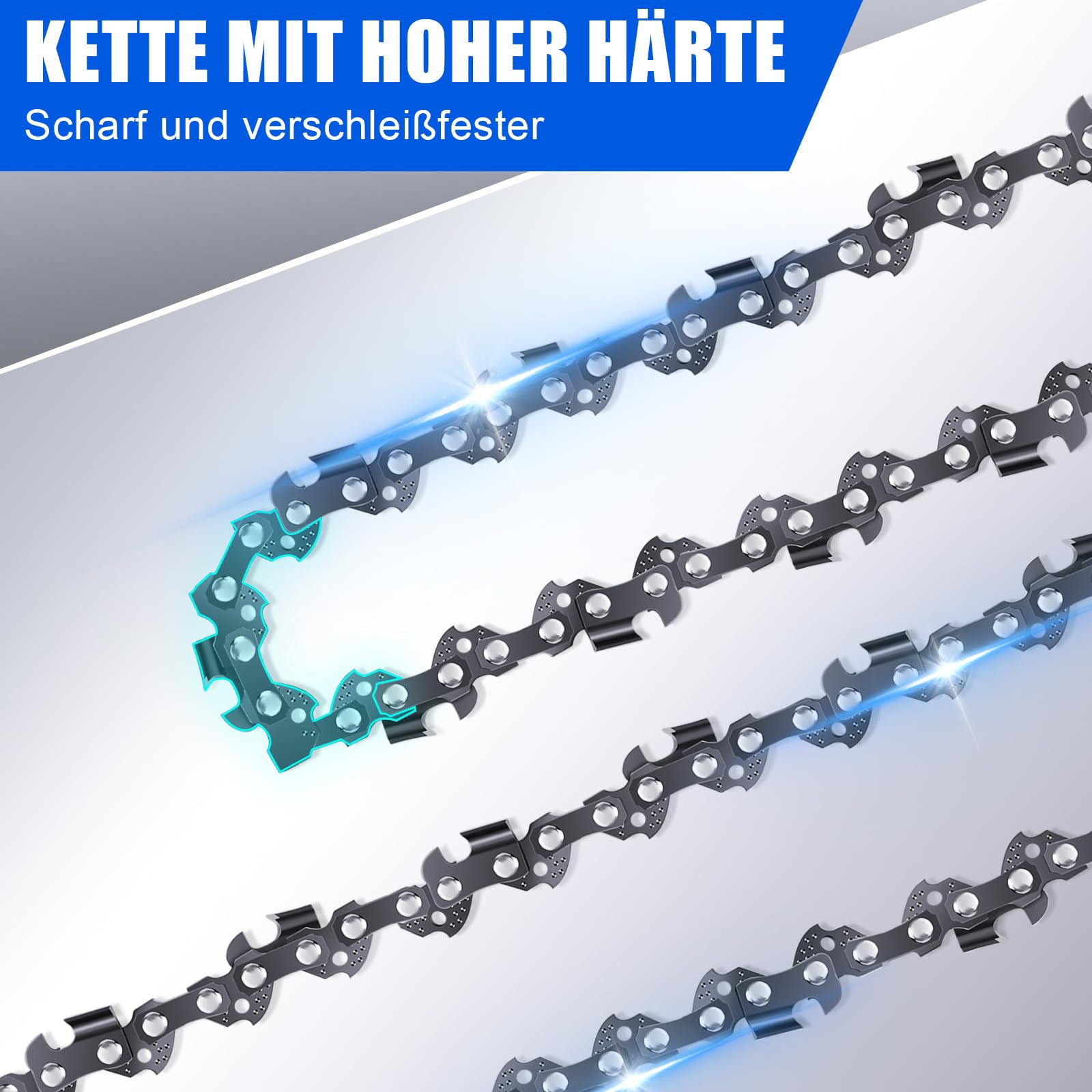 HSHa Motosierra de mano de 16 pulgadas, con 2 baterías de 4,0 Ah y cargador, lubricador automático y guía de cadena de 41 cm, color azul