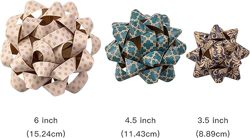 Vista 28 de RUSPEPA Surtido de lazos de regalo de cumpleaños de papel kraft, diseño colorido de arco iris para Navidad, vacaciones, cumpleaños, bodas, baby