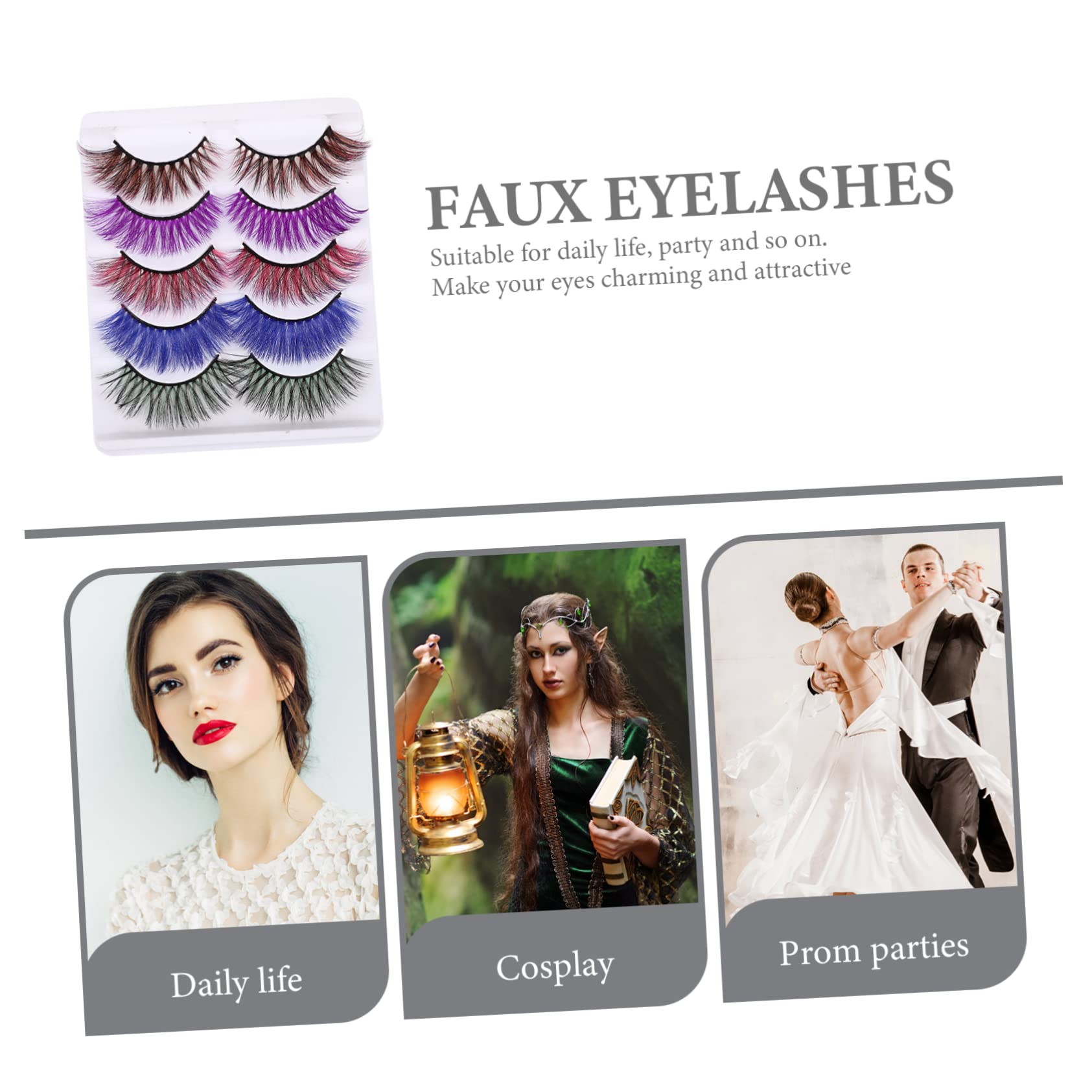 POPETPOP 25paare Künstliche Wimpern Wiederverwendbare Selbstklebende Fake Lashes Für Natürliches Augen-make-up Dekorative Wimpernverlängerung Grafting Tool Für Mädchen Und -make-up