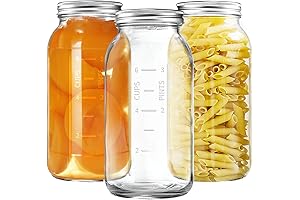 64 OZ Wide Mouth Mason Jars with Lids