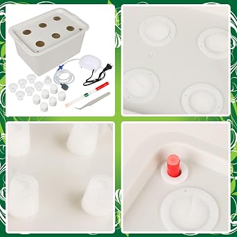Hydroponics Kit DIY Self-Water Indoor Hydroponics Tools DWC Hydroponic Cultivation System Planting Container with Aquarium Air Pump Buoy Planting Box