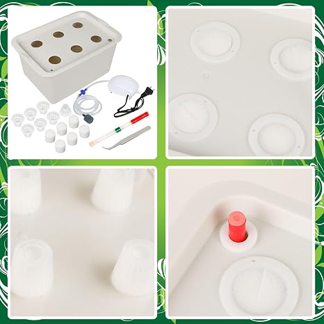 Hydroponics Kit DIY Self-Water Indoor Hydroponics Tools DWC Hydroponic Cultivation System Planting Container with Aquarium Air Pump Buoy Planting Box