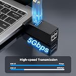 3 Ports USB Hub avec 3.0 et double 2.0 USB Adaptateur portable USB 1 à 3 pour U-Disk, Keyborad, Souris, Disque dur mobile, etc. (Noir)