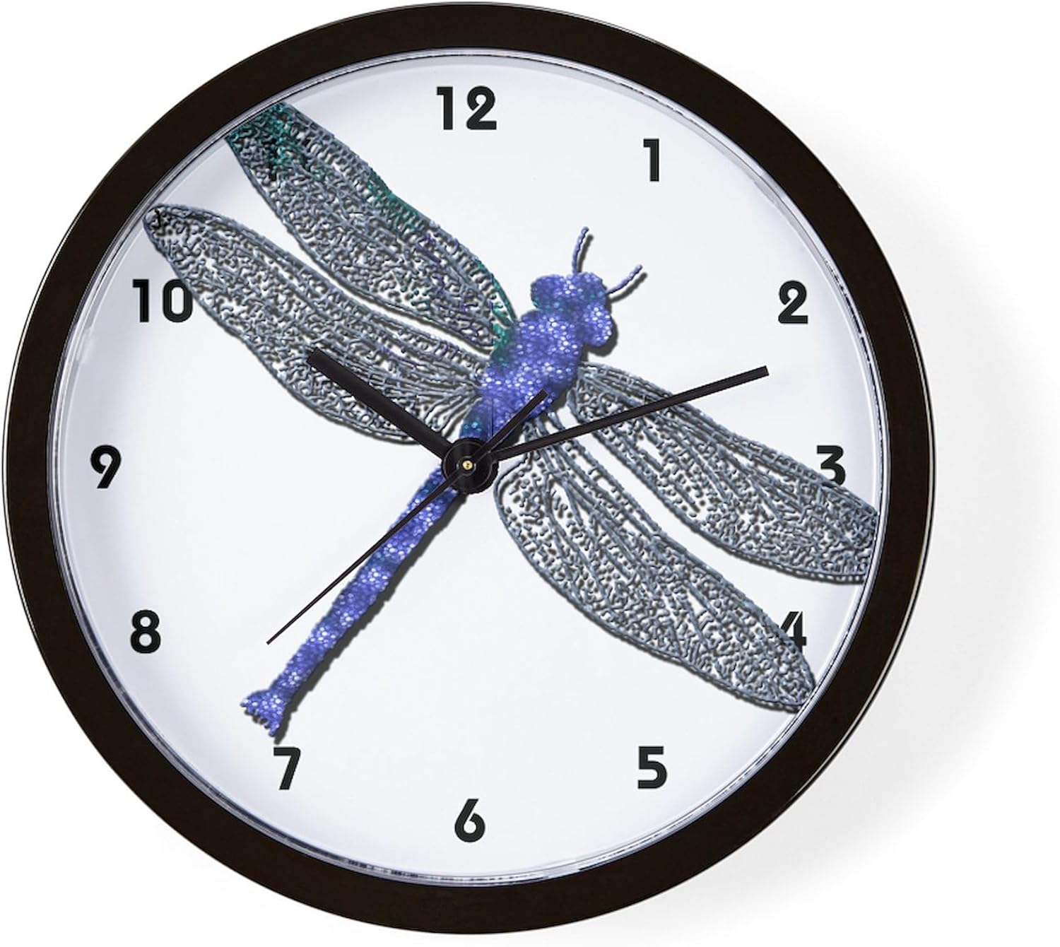 CafePress Blue Dragonfly 10" Wall Clock for Livingroom, Kitchen, or Office