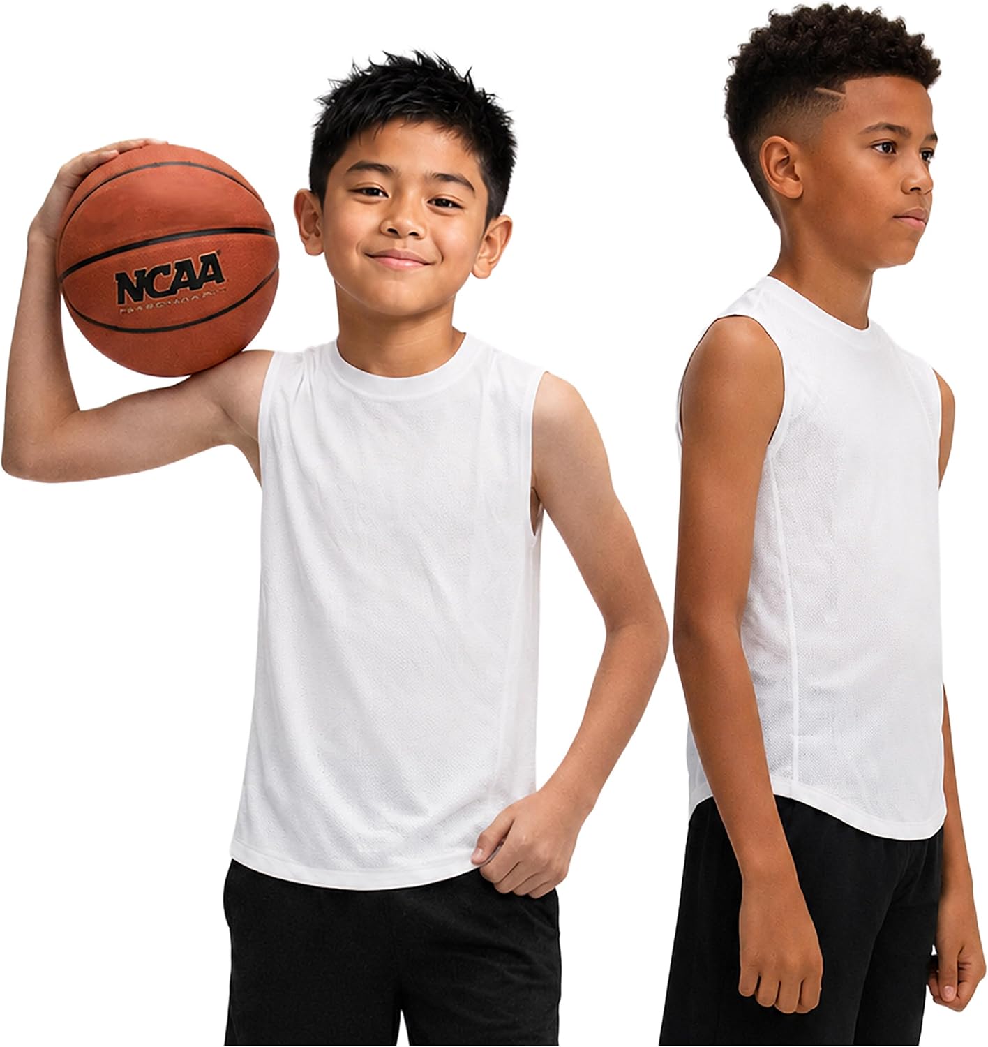 DEVOPS 2 Pack Boys Athletic Tank Tops Breathable Mesh Sleeveless Shirts