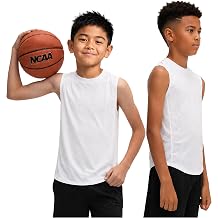 DEVOPS 2 Pack Boys Athletic Tank Tops Dry Fit Mesh Sleeveless Shirts