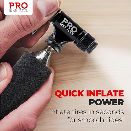 Vista 6 de PRO BIKE TOOL CO2 Cartridges - Threaded CO2 Canisters for Bike Tires - Quick Inflation for Road, MTB, Cyclocross, Gravel, Hybrid Bikes - Portable