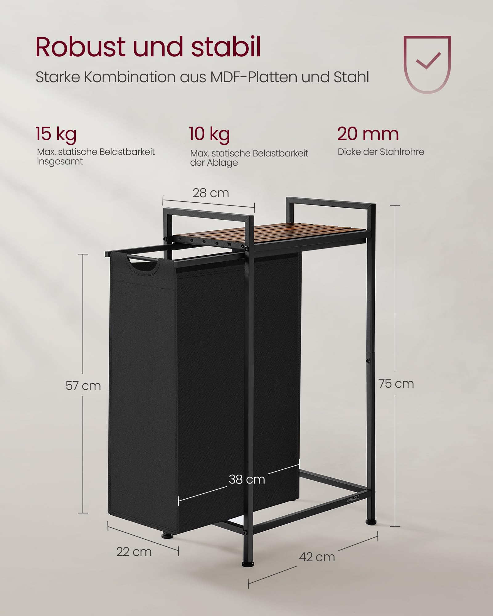 Vasagle Wäschekorb 47 L – Bild 5