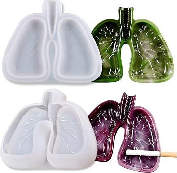 Ashtray Mold for Resin, Lung Shaped Silicone Ashtray Molds for Epoxy Resin, Casting Molds for Jewelry Storage, DIY Craft Gift, Home Decoration