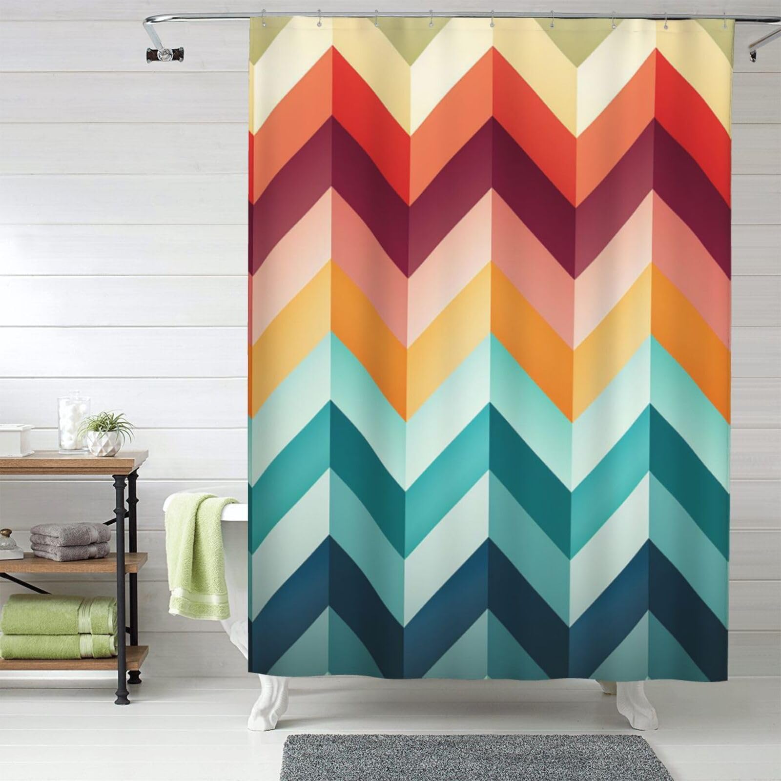 MXZERFKGLA Shower Curtain Set with 12 Hooks Waterproof Fabric Washable Curtain Modern Farmhouse Bath Curtains Gay Pride Rainbow Pattern Shower Curtains for Bathroom Bathtub Decoration 60x72 Inches