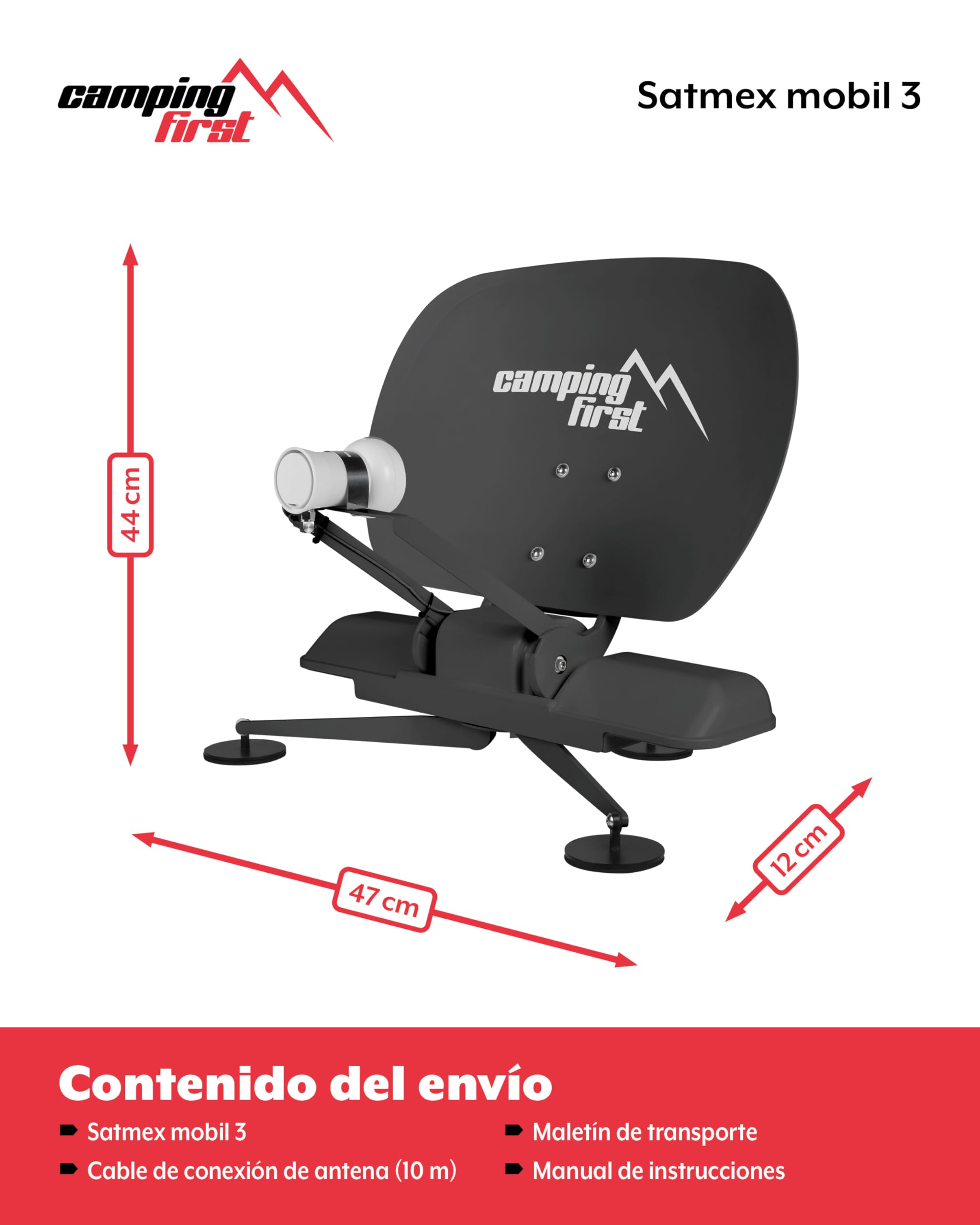 Satmex Mobil 3 – Antena satélite móvil automática – Antracita