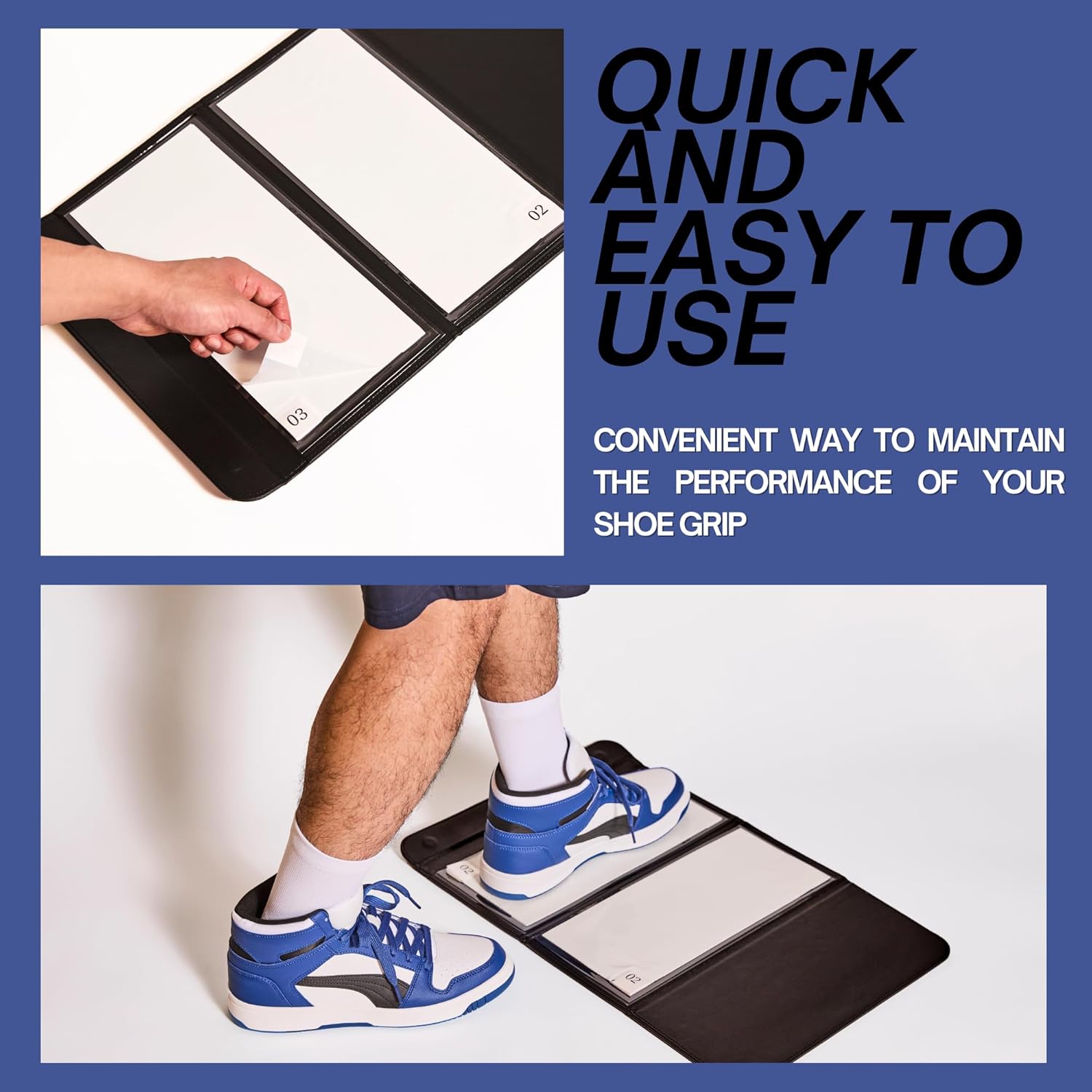 Portable Basketball Sticky Mat - Replaceable Sheets Basketball Shoe Grip Enhancer - Sticky Pad for Basketball Shoes - Traction Mat for Sport Courts