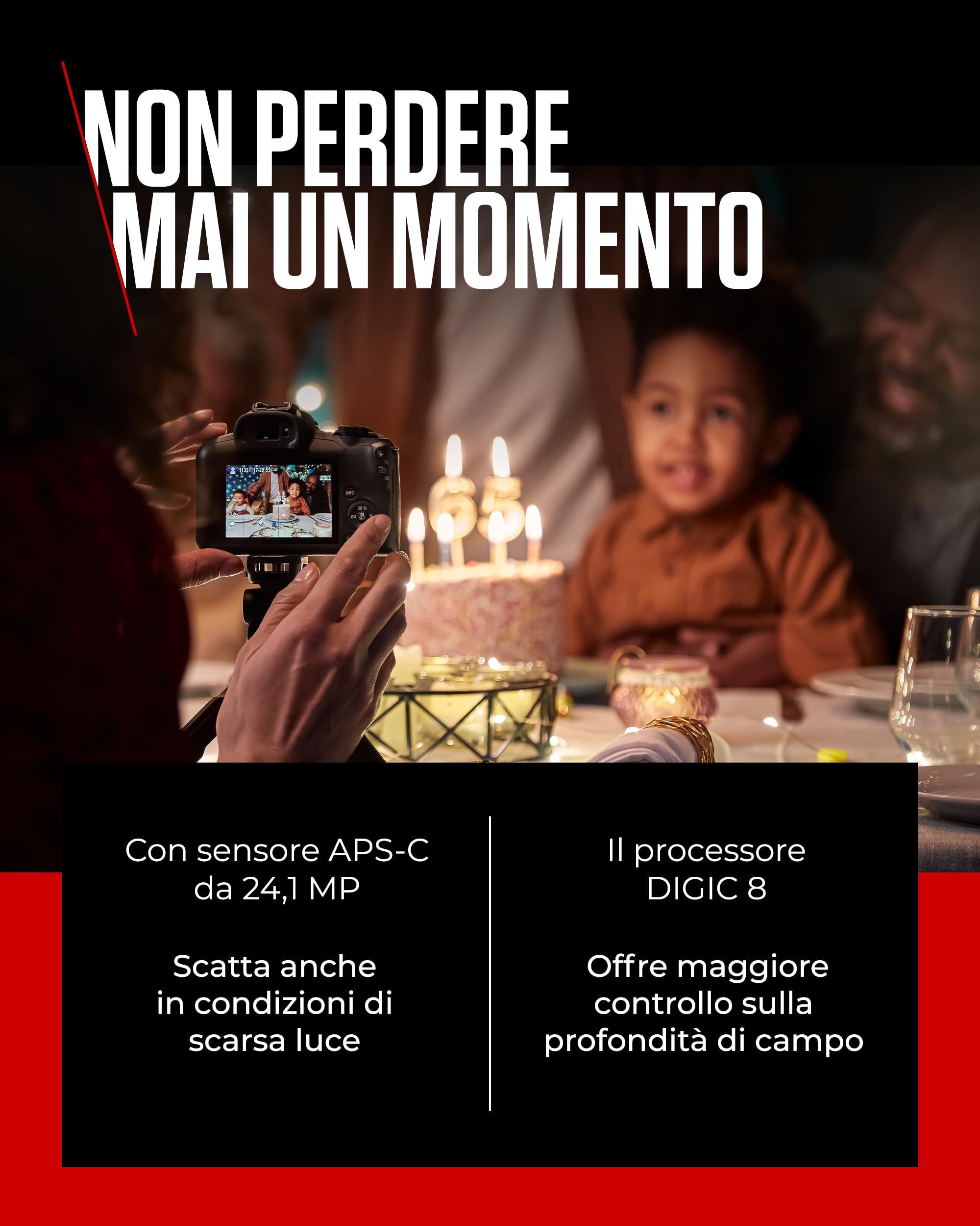 Canon EOS R100 + RF-S 18-45mm IS STM & RF-S 55-210mm IS STM Lenses - Fotocamera Mirrorless APS-C da 24,1 MP, Dual Pixel CMOS AF, Videocamera 4K, Scatto Continuo 6,5 fps - Wi-Fi, Bluetooth