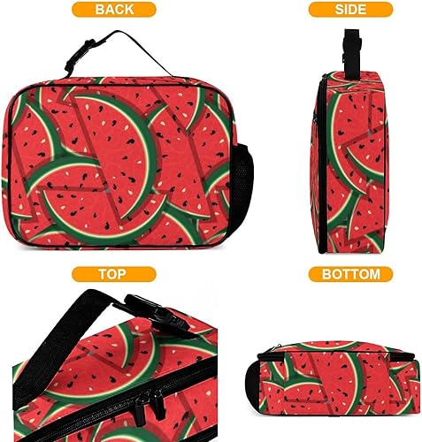 Miniatura 4 de Lonchera reutilizable de sandía roja, bolsa de almuerzo aislada, lonchera para comida y alimentos, bolsa de mano para mujeres, niños, niñas, niños,