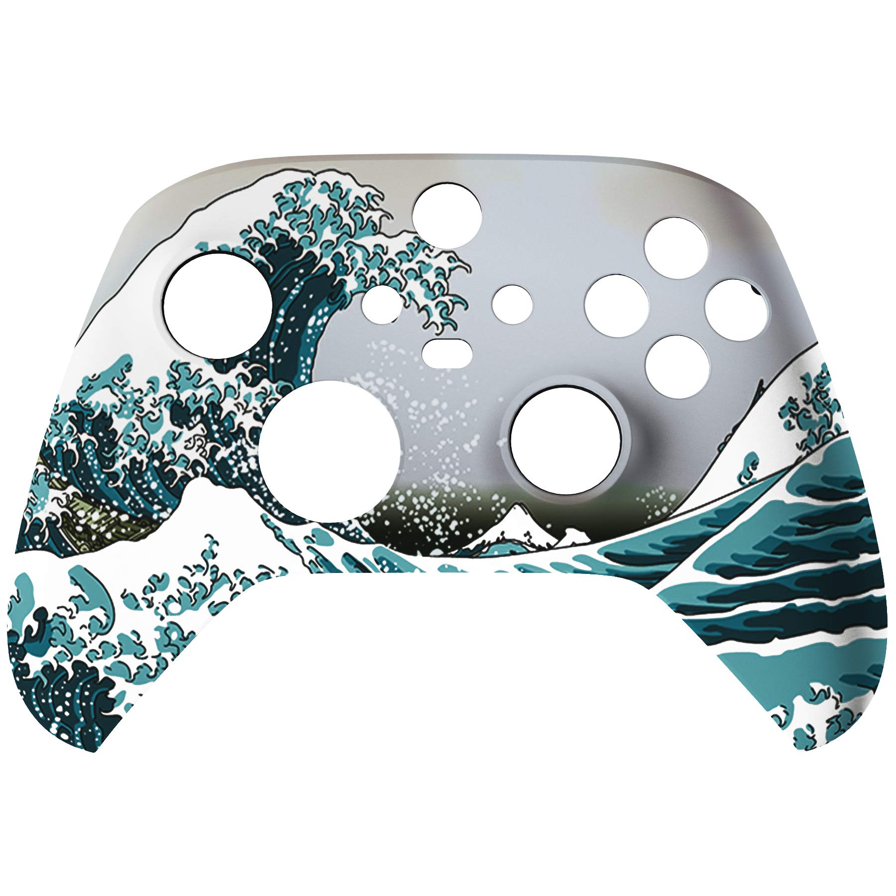 eXtremeRate Cover Frontale per Xbox Series X S Controller Model 1914,Scocca Custodia Copertura Ricambio per Xbox Series X S Joystick,Senza Controller-Grande Onda