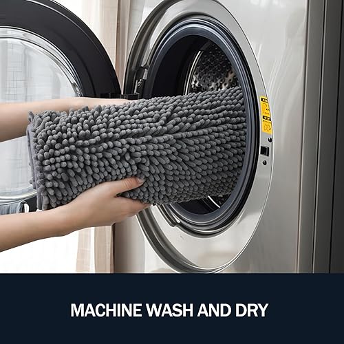 Miniatura 6 de LINLA Juego de 3 alfombras de baño de felpilla absorbente antideslizante, juego de alfombras de felpilla de felpa gruesa, se pueden lavar y secar