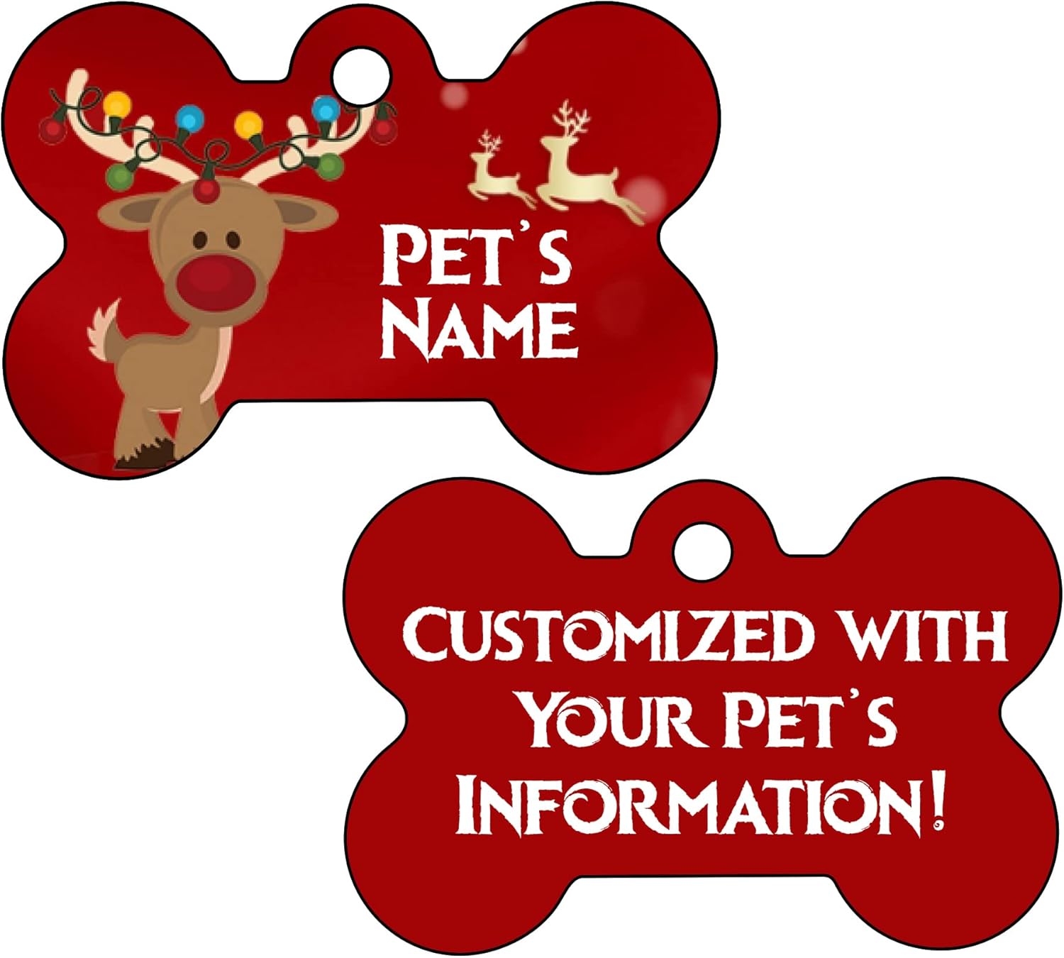 Cute Christmas Themed Pet Id Dog Tags Personalized for